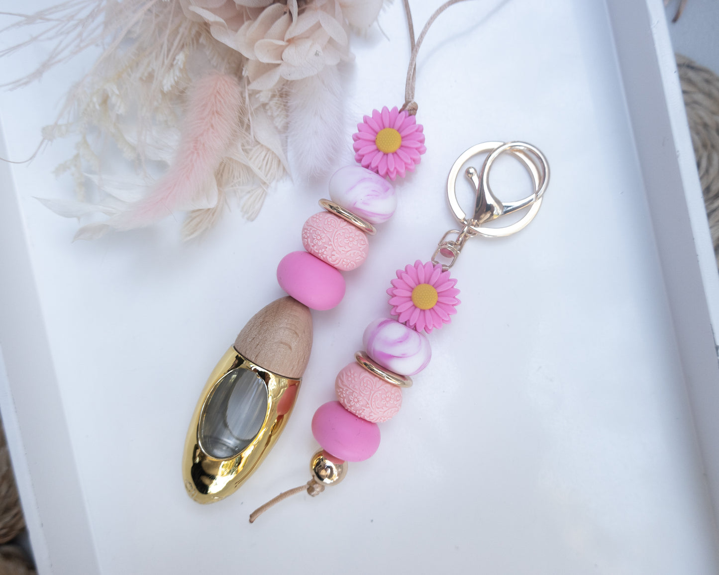Pink on Pink Diffuser Keyring Set