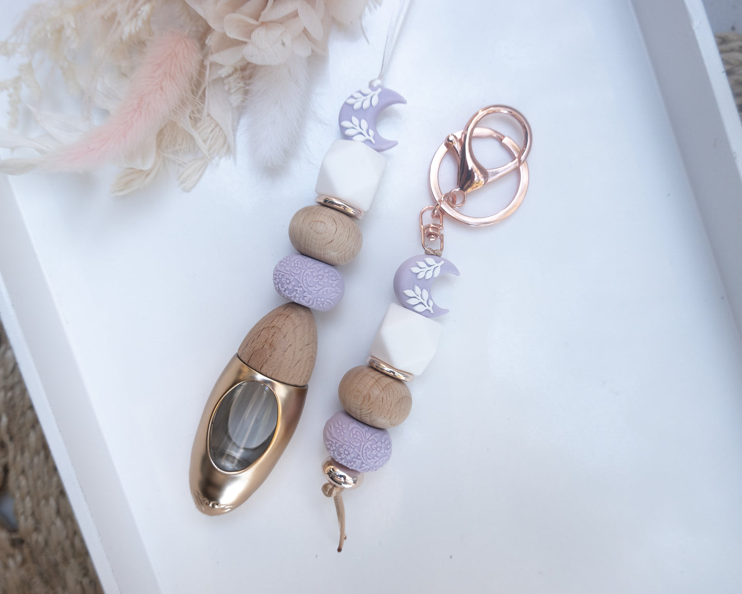 Lilac Luna Moon Diffuser Keyring Set