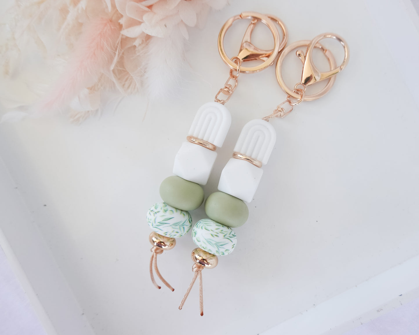 Whisper White Keyring