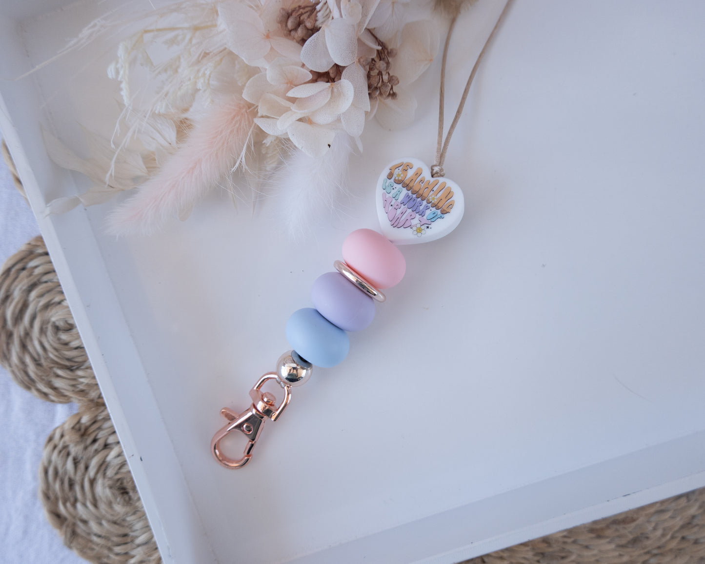 Pastel Heart Teacher Lanyard