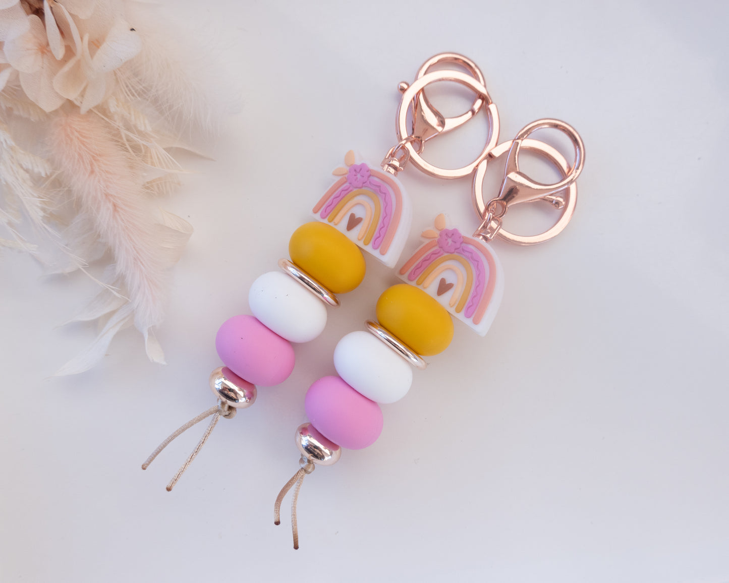 Rainbow Heart Keyring