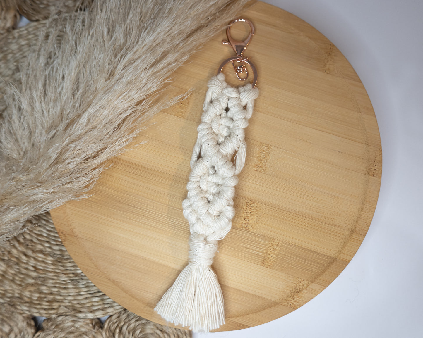 Double Diamond Macrame Keyring