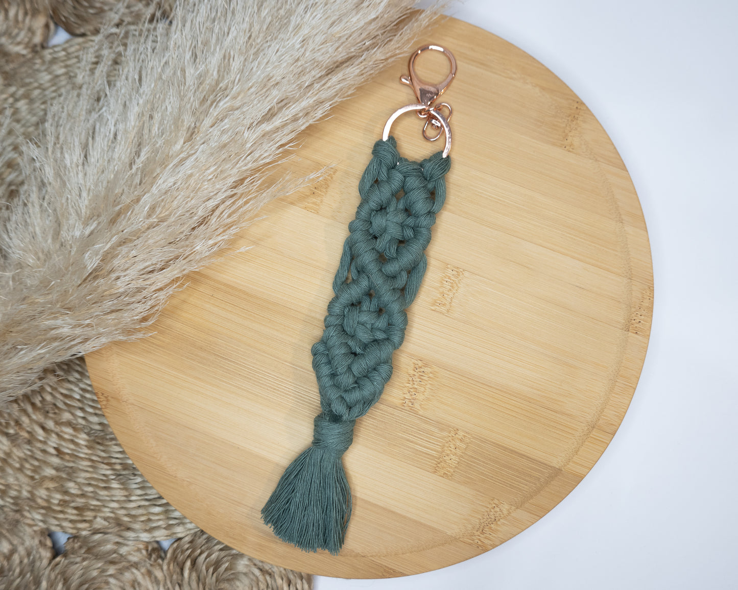 Double Diamond Macrame Keyring