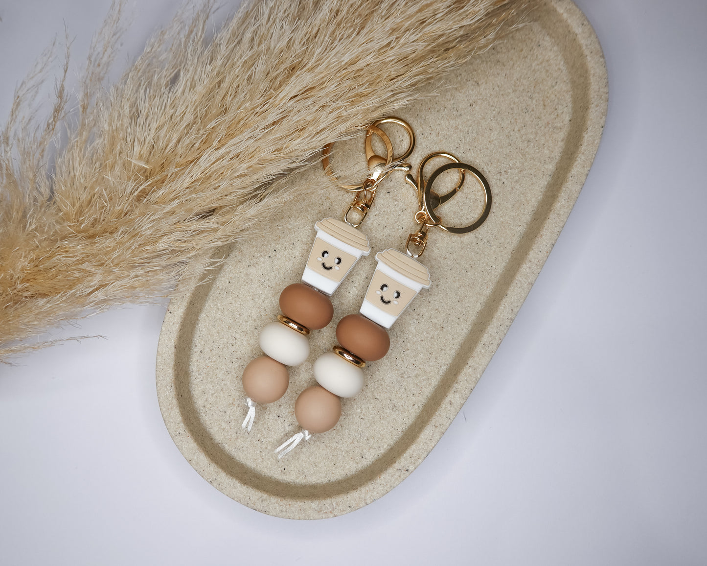 Tan Coffee Keyring