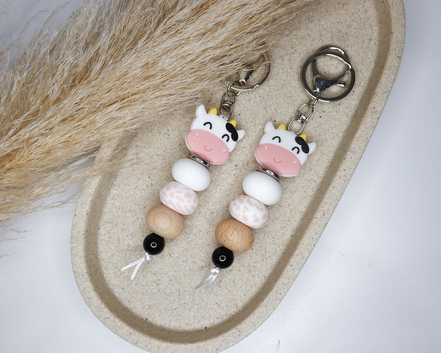Pink Cow Keyring