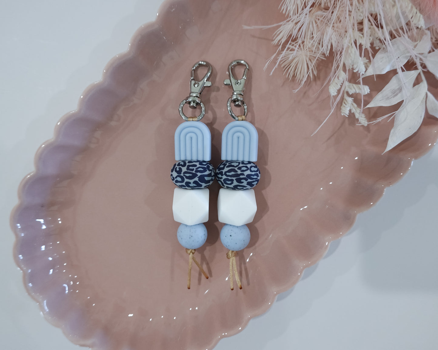 Mini Blue Leopard Keyring