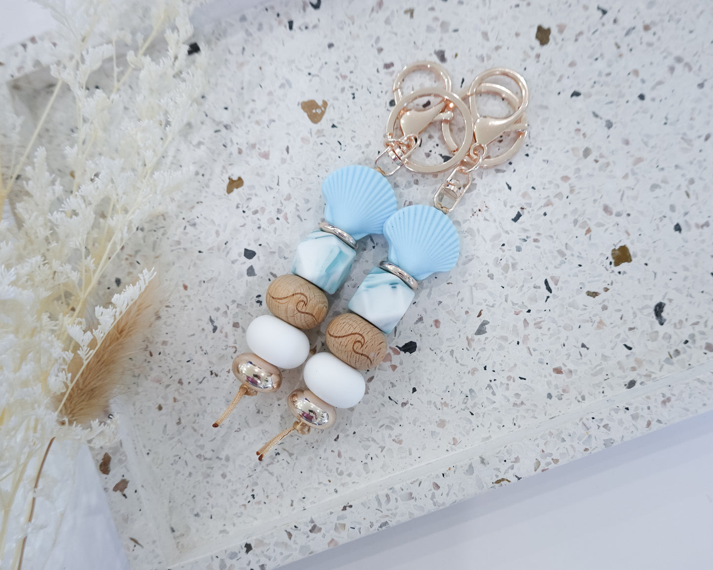 Shell Blue Keyring