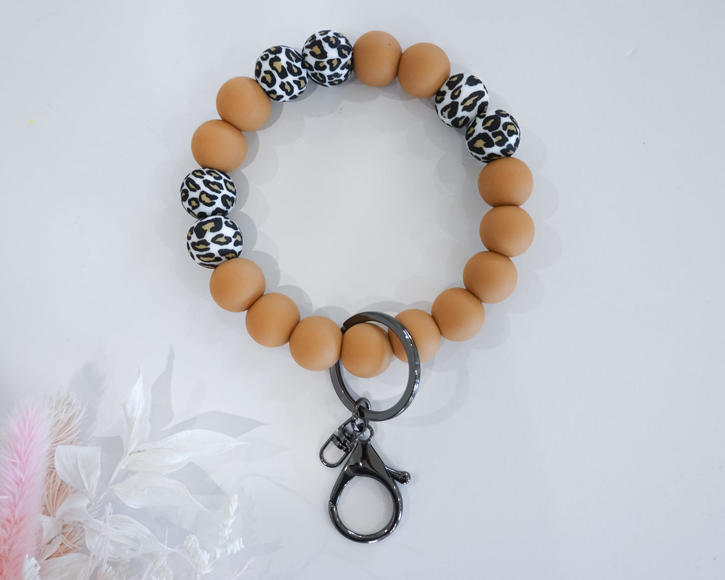 Tan Leopard Wristlet