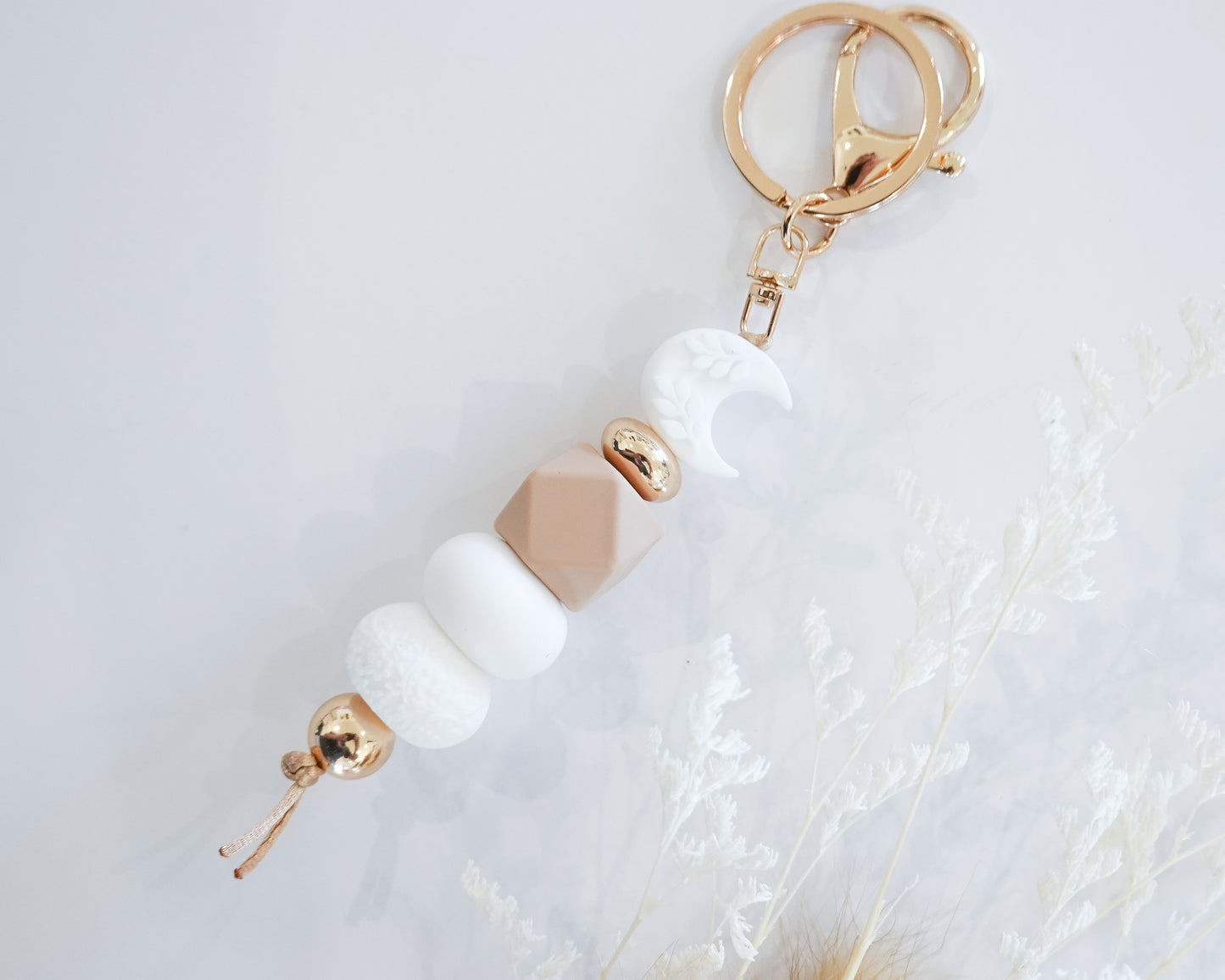 Luna Moon White Keyring