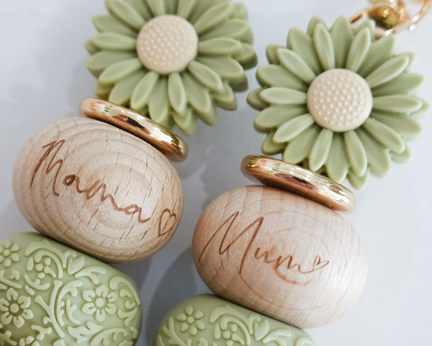Sage Daisy Mum Keyring
