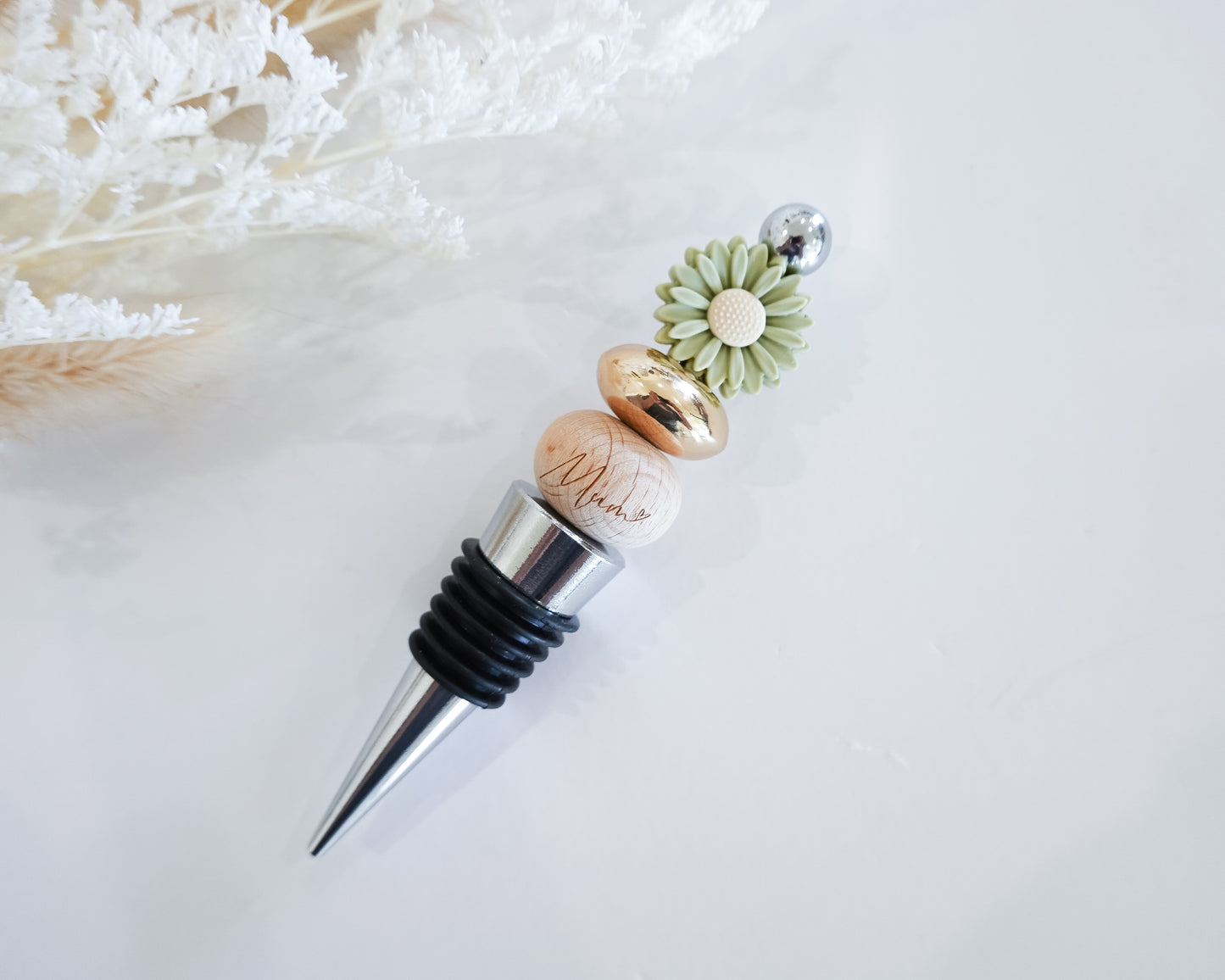 Sage Daisy Wine Stopper