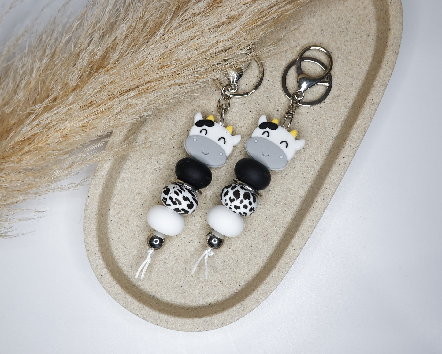 Grey Cow Keyring