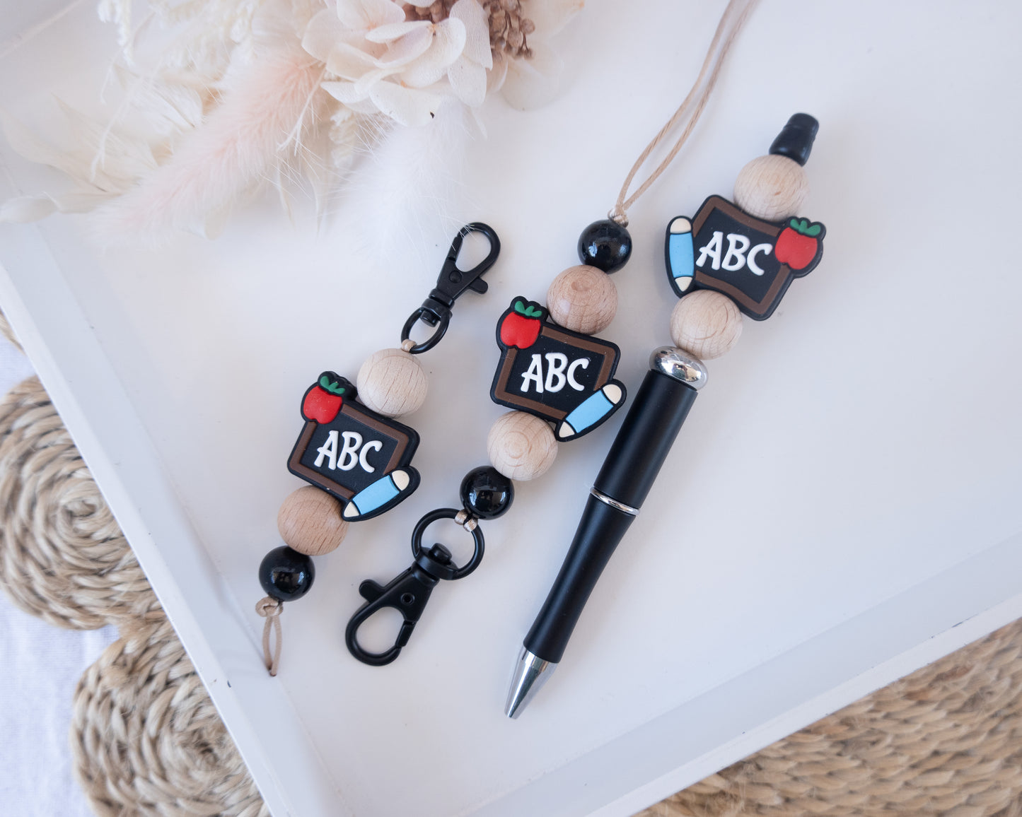 ABC Teacher Lanyard, Pen & Mini Keyring Set