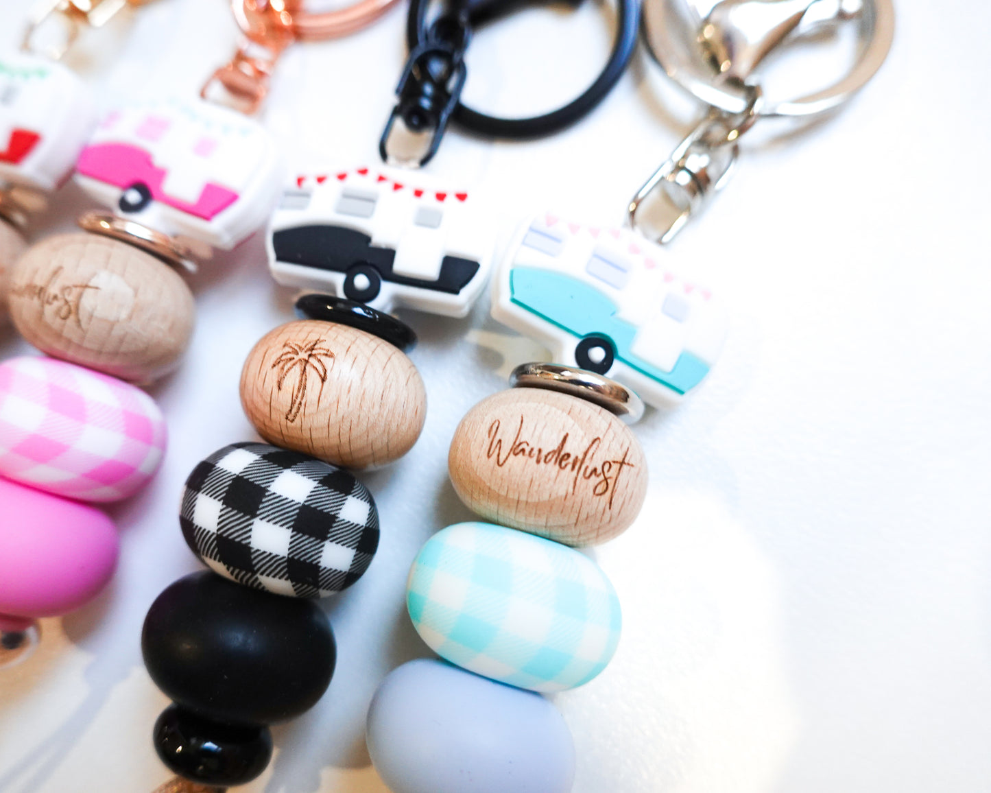 Caravan Gingham Keyrings