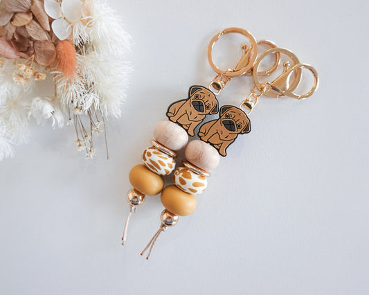 Pug Dog Keyring