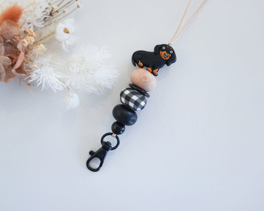 Dachshund Black Lanyard