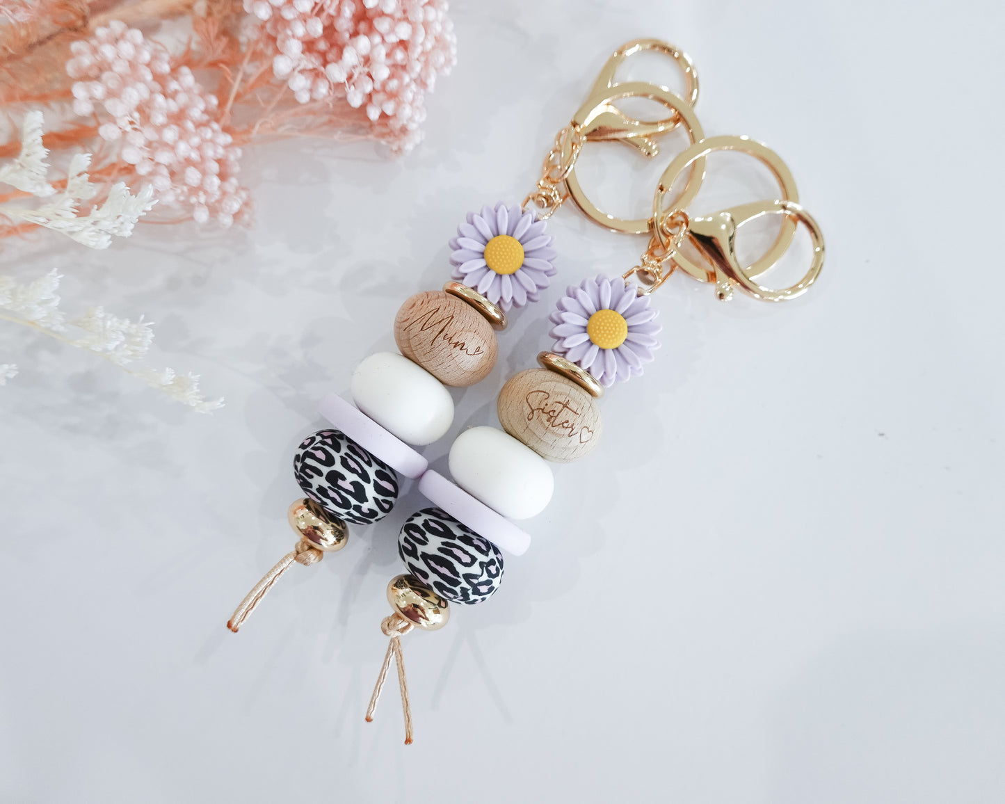 Lilac Daisy Mother's Day Keyring